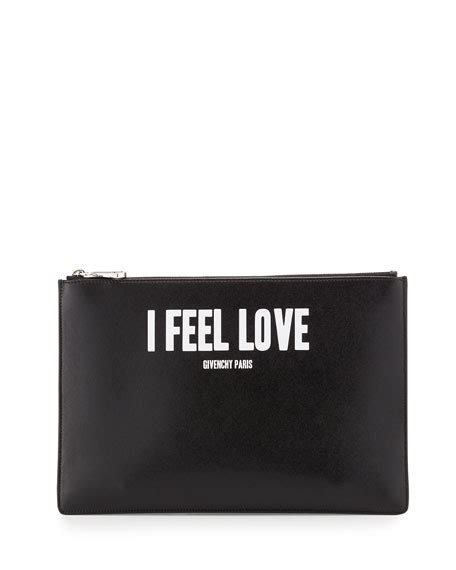 givenchy i feel love clutch|Givenchy Iconic Prints I Feel Love Medium Pouch Bag, Black.